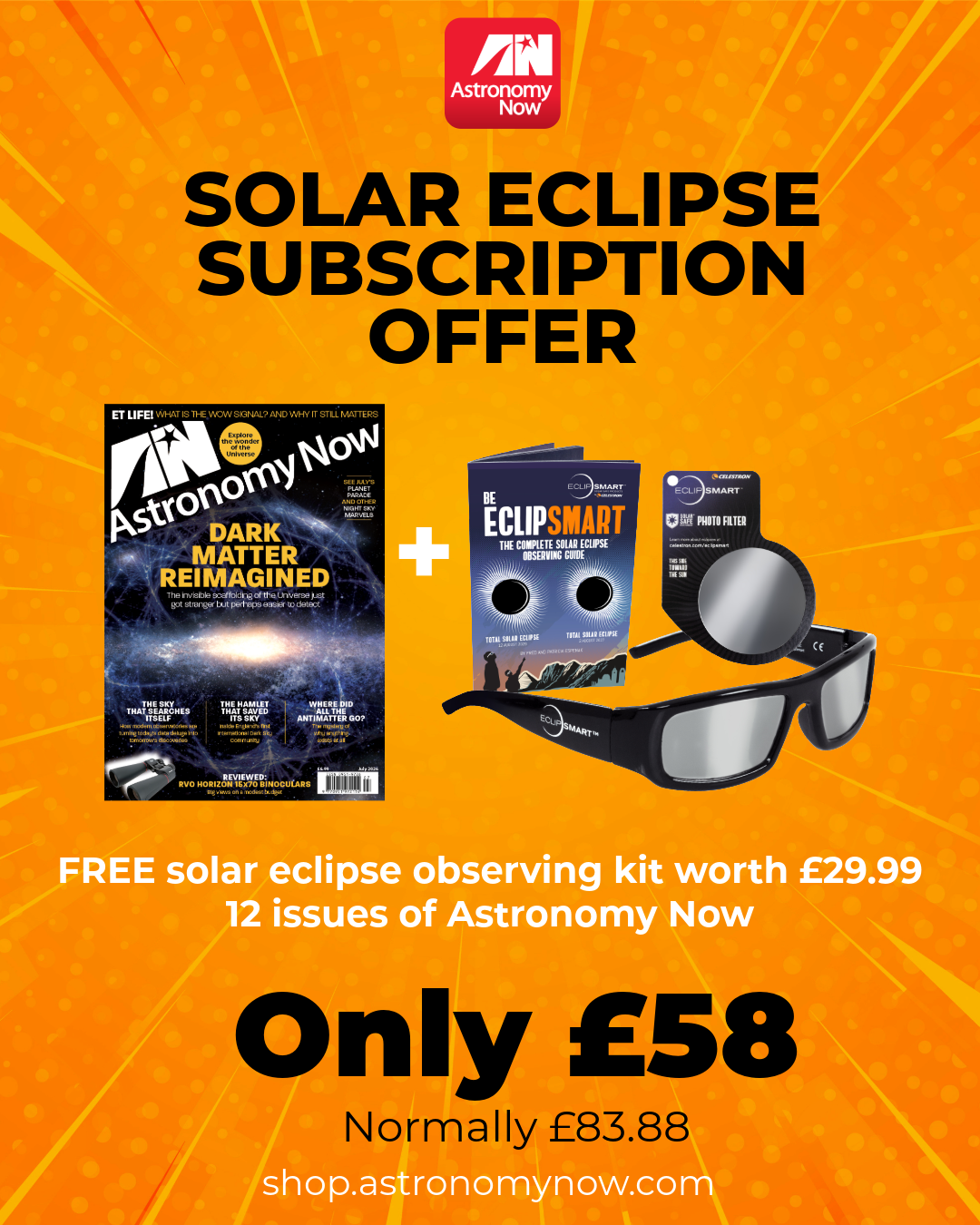 Astronomy Now One Year Subscription + Free Eclipse Kit